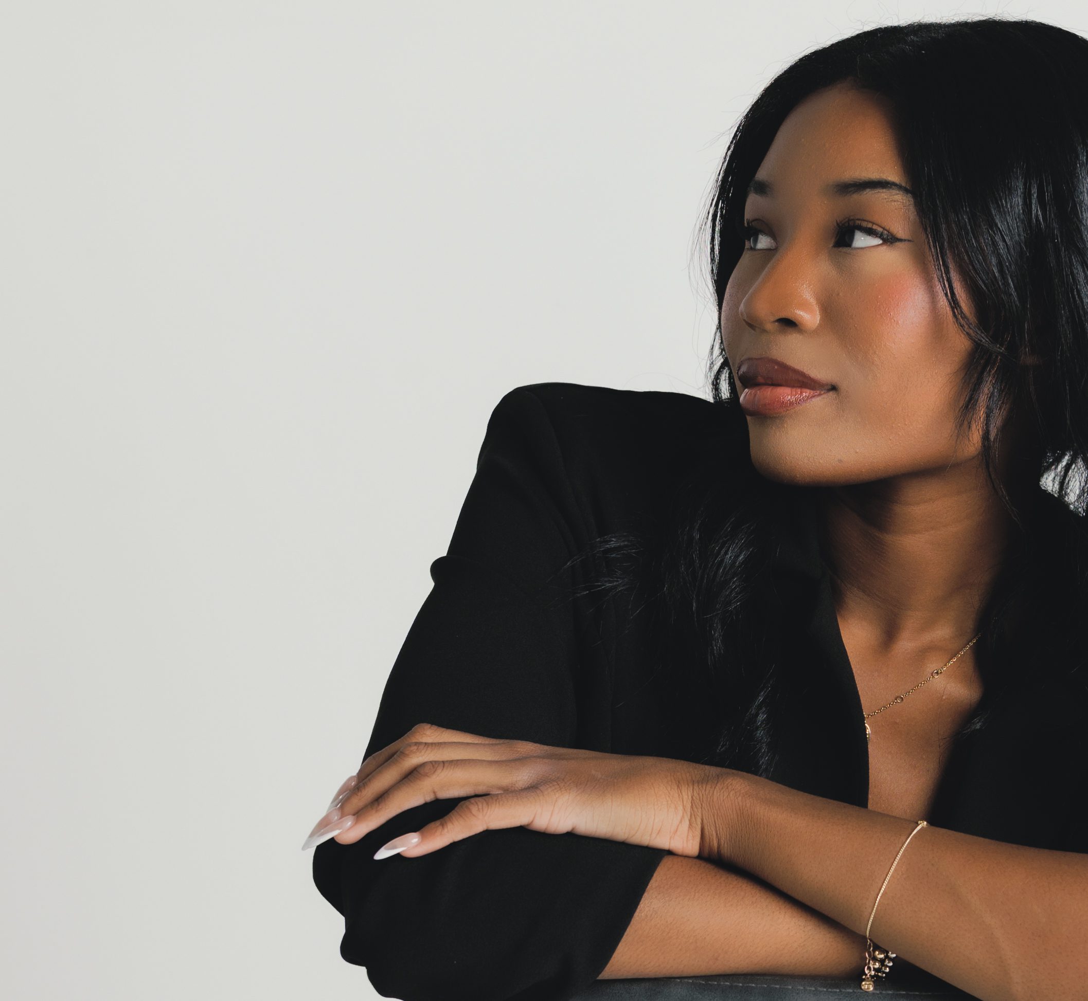 woman posing during branding photoshoot at MR Creative Studio in Charlotte NC